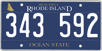 RI license plate 343592