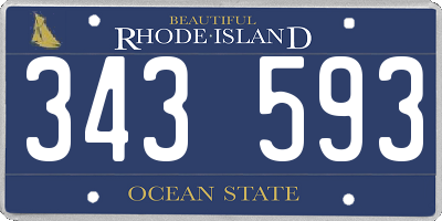 RI license plate 343593