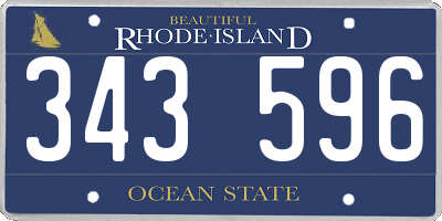 RI license plate 343596