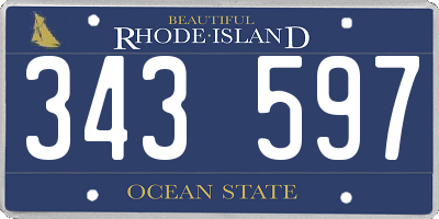 RI license plate 343597