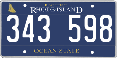 RI license plate 343598