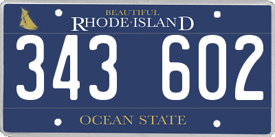 RI license plate 343602