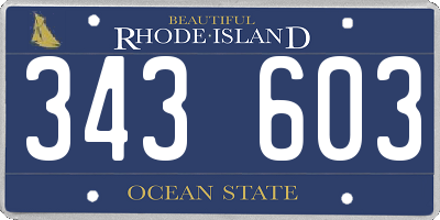 RI license plate 343603