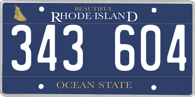 RI license plate 343604