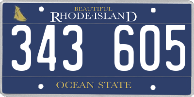 RI license plate 343605