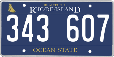 RI license plate 343607