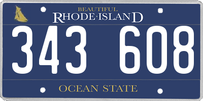 RI license plate 343608