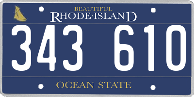 RI license plate 343610