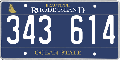 RI license plate 343614