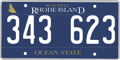 RI license plate 343623