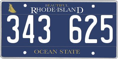 RI license plate 343625