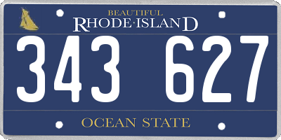 RI license plate 343627