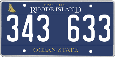 RI license plate 343633