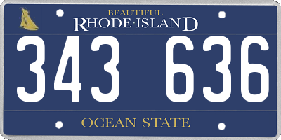 RI license plate 343636