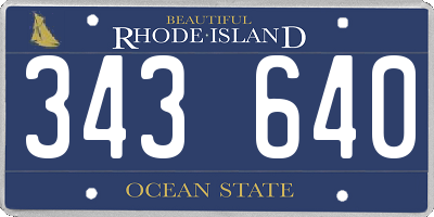 RI license plate 343640
