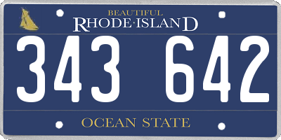 RI license plate 343642