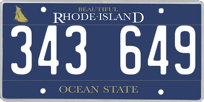 RI license plate 343649