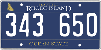 RI license plate 343650