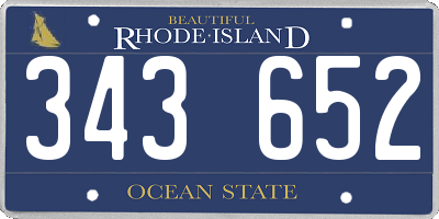 RI license plate 343652
