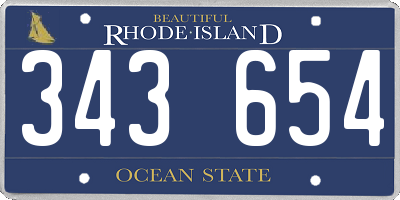 RI license plate 343654