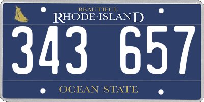 RI license plate 343657
