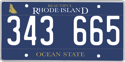 RI license plate 343665