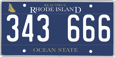 RI license plate 343666