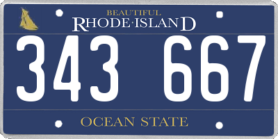 RI license plate 343667