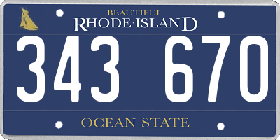 RI license plate 343670
