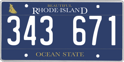 RI license plate 343671