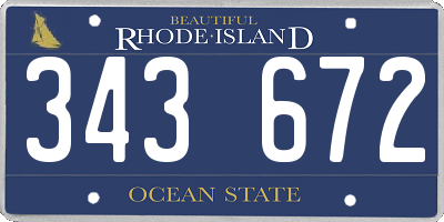 RI license plate 343672