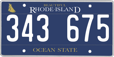RI license plate 343675