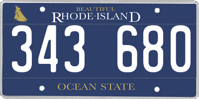 RI license plate 343680