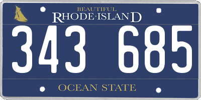 RI license plate 343685
