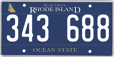 RI license plate 343688