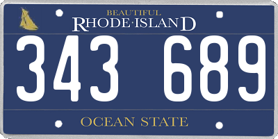RI license plate 343689
