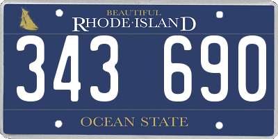 RI license plate 343690