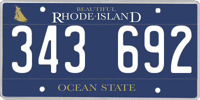 RI license plate 343692