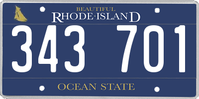 RI license plate 343701