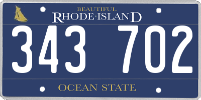RI license plate 343702
