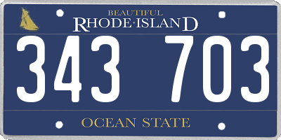 RI license plate 343703