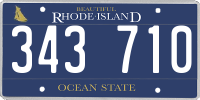 RI license plate 343710