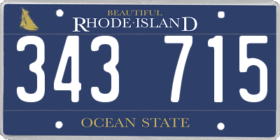 RI license plate 343715