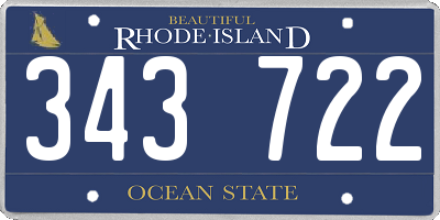 RI license plate 343722
