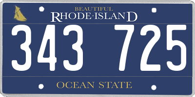 RI license plate 343725
