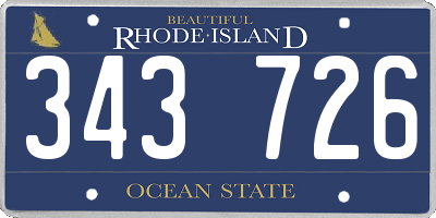 RI license plate 343726