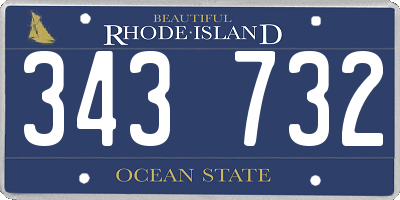 RI license plate 343732
