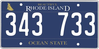 RI license plate 343733