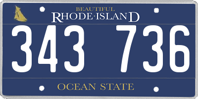 RI license plate 343736