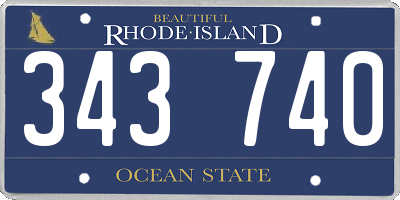 RI license plate 343740
